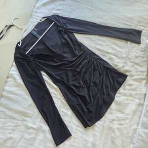 Norma Kamali Black Draped Top